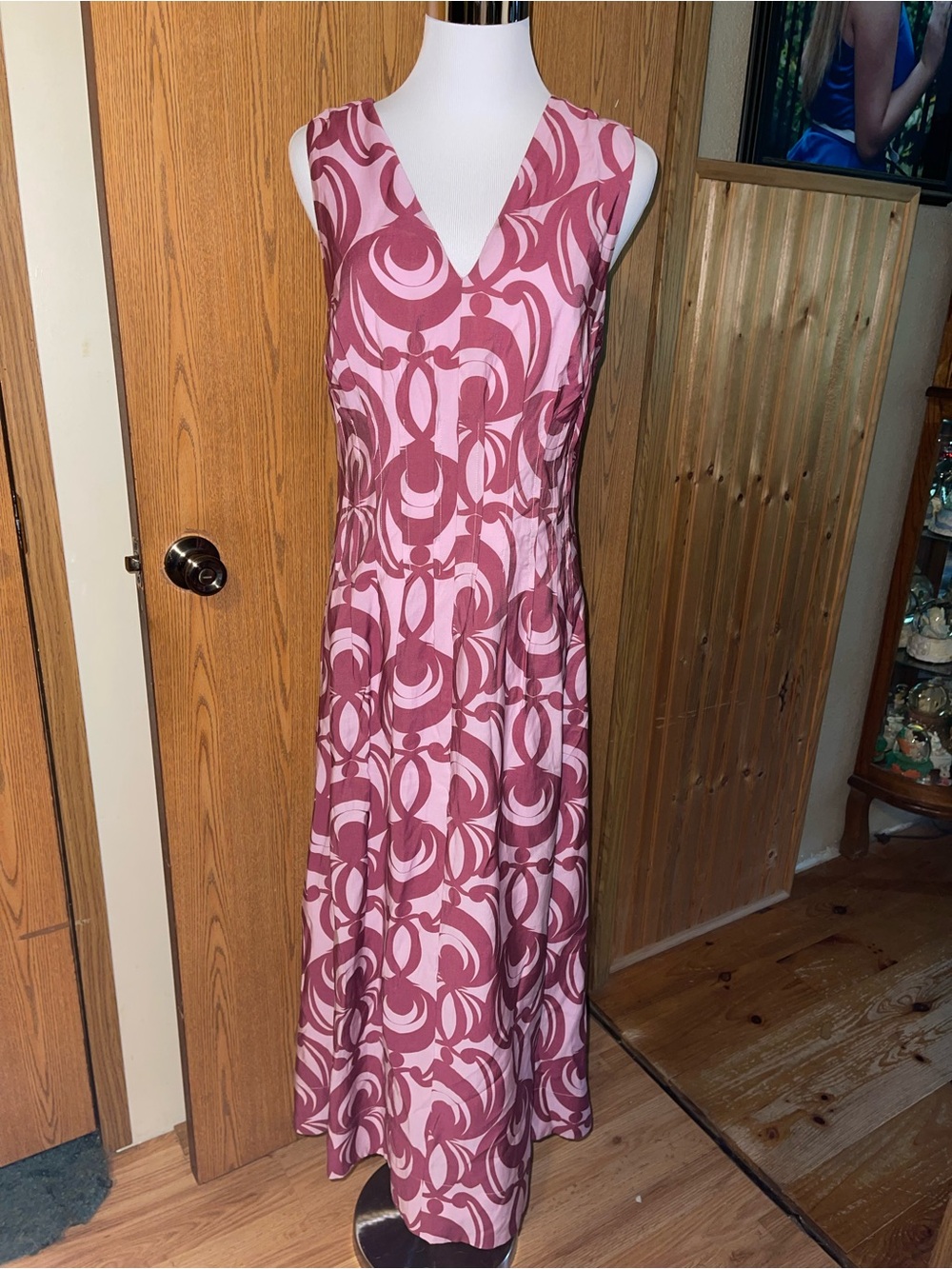 Worthington Pink and Mauve Swirl Maxi Dress